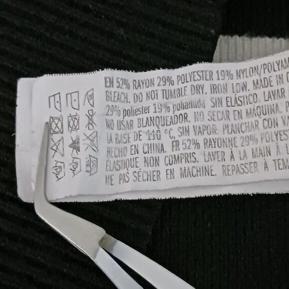 English Factory Squre Style Black & White Stripe Split Neck Collared Knit Top XS - Picture 10 of 12